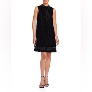 Karl Lagerfeld black lace sleeveless collared dress!